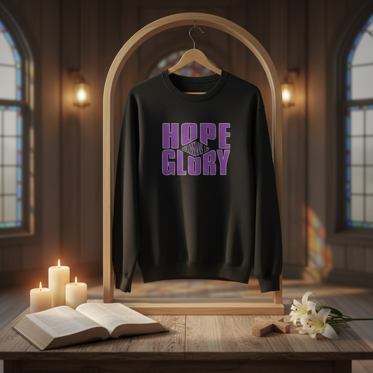 Hope of Glory Unisex Crewneck Sweatshirt in spiritual setting