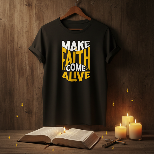 Make Faith Come Alive Men's Tee in spiritual setting