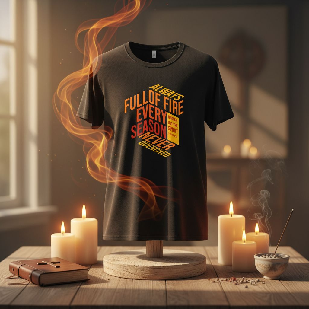 Quench Not the Spirit Unisex Tee in spiritual setting