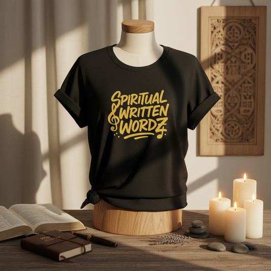 Spiritual Written Wordz Women's Relaxed Tee in spiritual setting